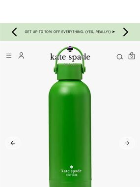 kate spade Bright Green Stainless Steel Water Bottle